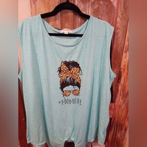 Marie Nicole Aqua #MomLife Women's Top